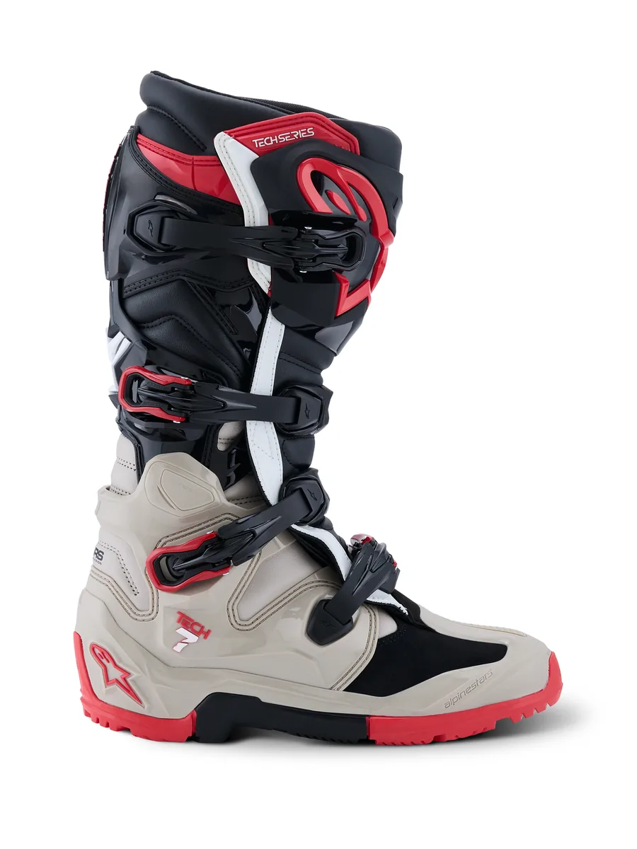 מגפי רכיבת שטח Alpinestars Tech 7 Enduro בצבע שחור אפור בהיר אדום מגפי רכיבת שטח אלפינסטארס Alpinestars Tech 7 Enduro בצבע שחור אפור בהיר אדום