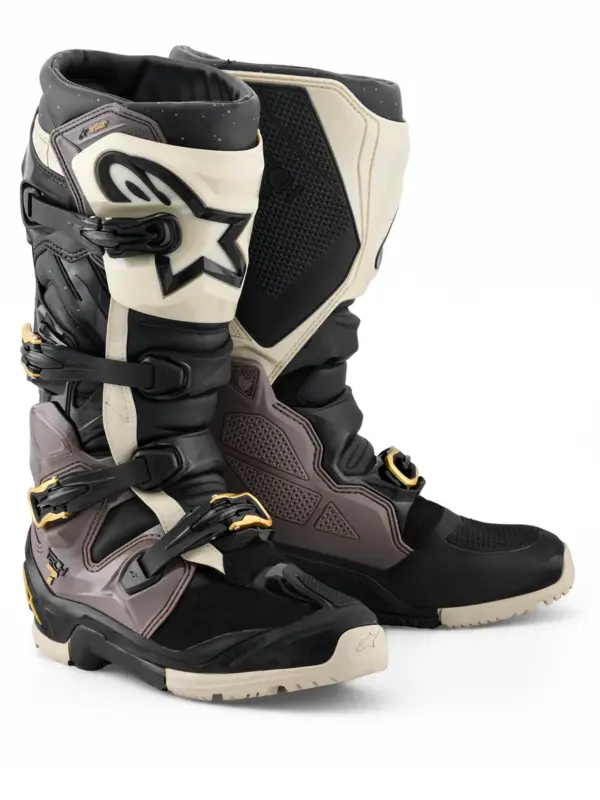 מגפי רכיבת שטח אלפינסטארס ALPINESTARS Tech 7 Enduro Drystar שחור אפור כהה זהב – תמונה 2