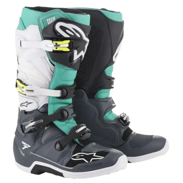 מגפי רכיבת שטח אלפינסטארס Alpinestars Tech 7 בצבע אפור לבן