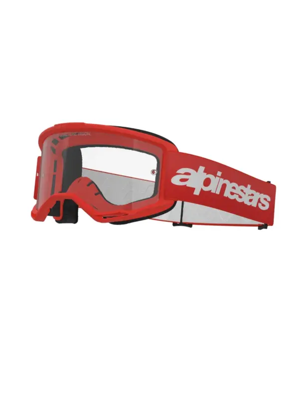 משקפי אבק אלפינסטארס Alpinestars Vision 3 Wordmark בצבע אדום עדשה שקופה