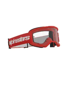 משקפי אבק אלפינסטארס ALPINESTARS Vision 3 Wordmark אדום עדשה שקופה – תמונה 3
