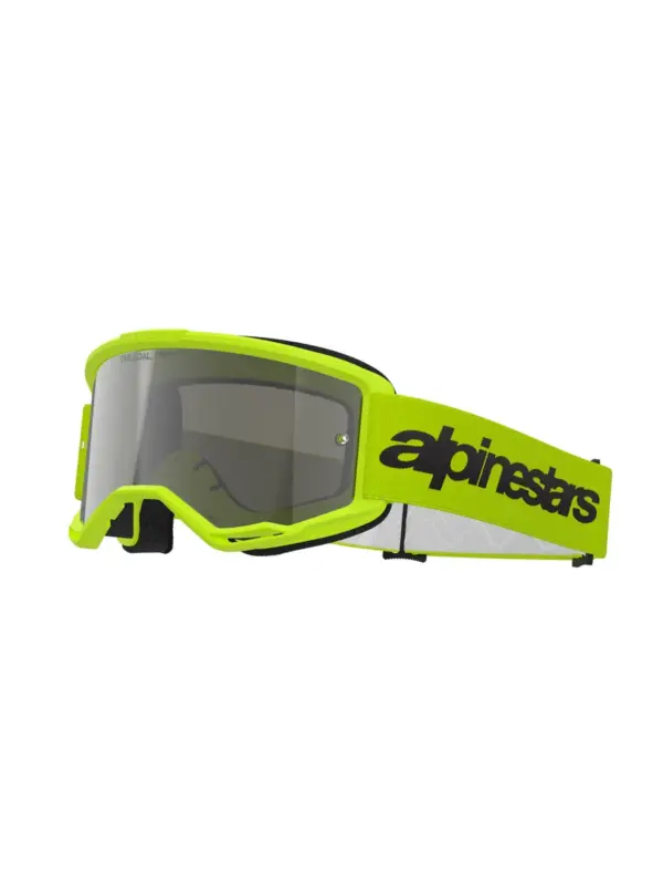 משקפי אבק אלפינסטארס Alpinestars Vision 3 Wordmark בצבע צהוב פלואורסצנטי עדשת מראה כסופה