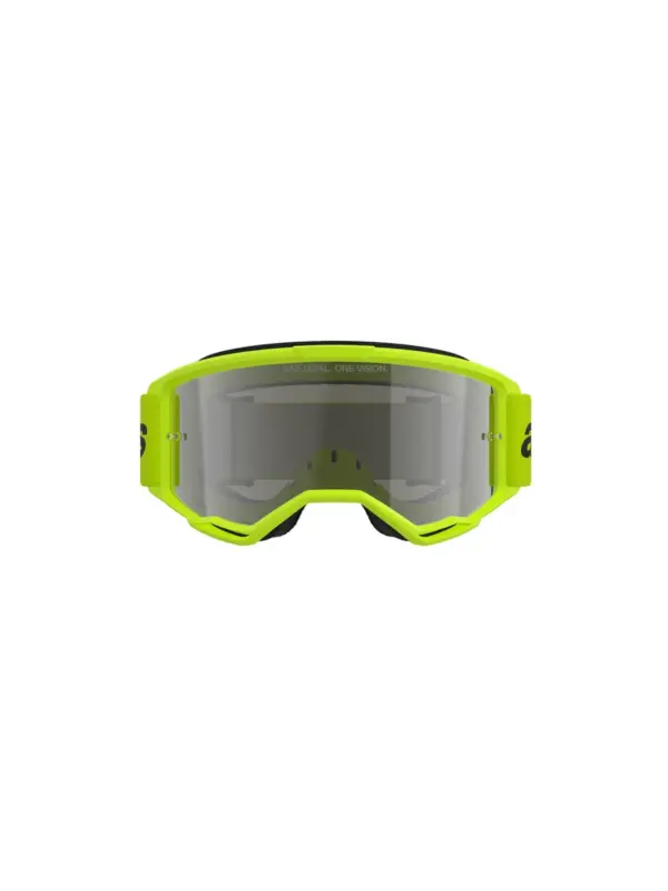 משקפי אבק אלפינסטארס ALPINESTARS Vision 3 Wordmark צהוב פלואורסצנטי עדשת מראה כסופה – תמונה 2