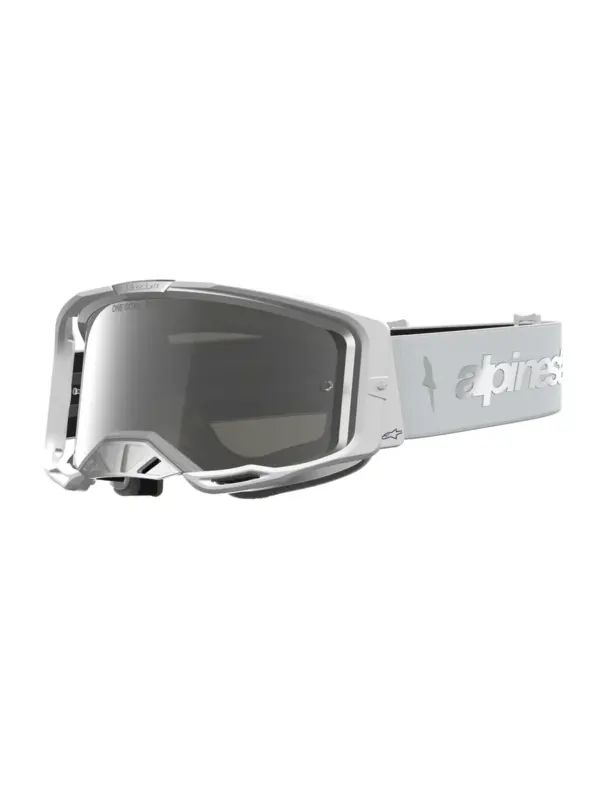 משקפי אבק אלפינסטארס Alpinestars Vision 8 Amber Mirror בצבע לבן כסף עדשת מראה כסופה