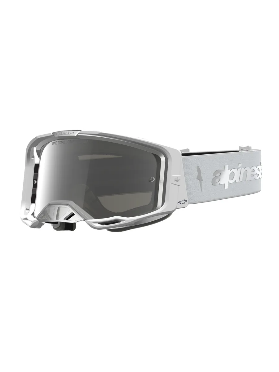 משקפי אבק Alpinestars Vision 8 Amber Mirror בצבע לבן כסף עדשת מראה כסופה משקפי אבק אלפינסטארס Alpinestars Vision 8 Amber Mirror בצבע לבן כסף עדשת מראה כסופה