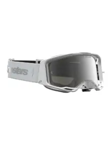 משקפי אבק אלפינסטארס ALPINESTARS Vision 8 Amber Mirror לבן כסף עדשת מראה כסופה – תמונה 3