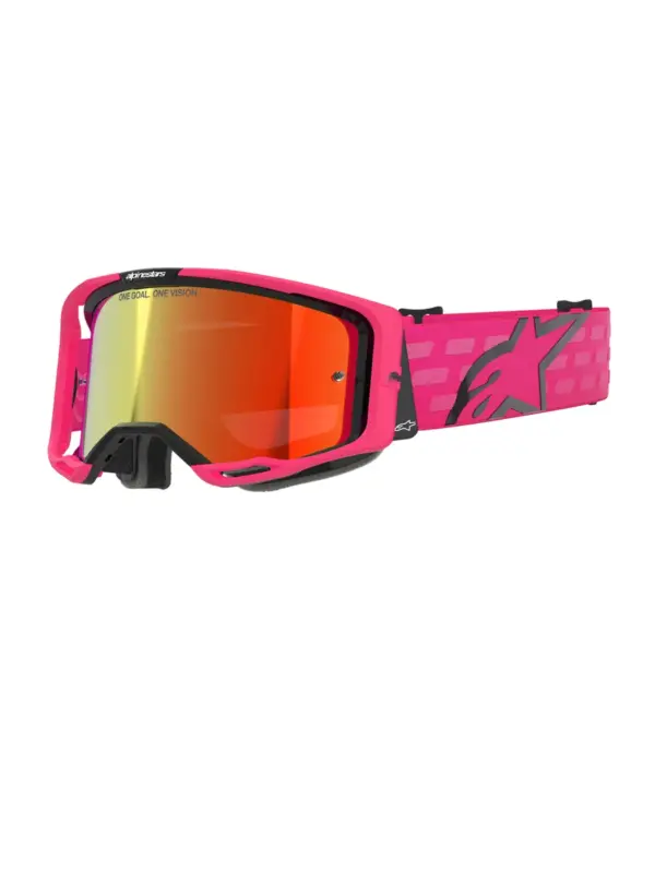 משקפי אבק אלפינסטארס Alpinestars Vision 8 Corp בצבע ורוד עדשת מראה אדומה