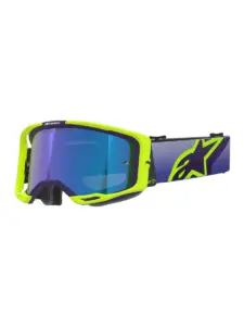 משקפי אבק אלפינסטארס Alpinestars Vision 8 Corp בצבע סגול צהוב פלואורסצנטי עדשת מראה