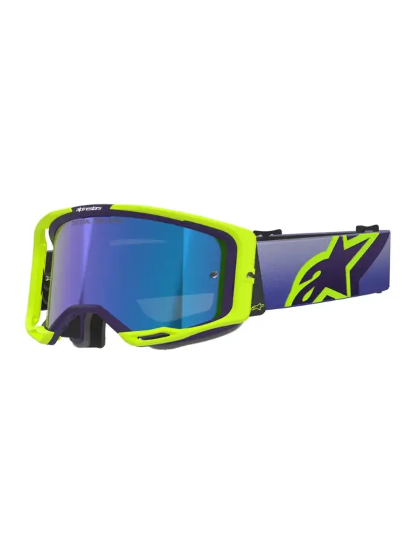 משקפי אבק אלפינסטארס Alpinestars Vision 8 Corp בצבע סגול צהוב פלואורסצנטי עדשת מראה