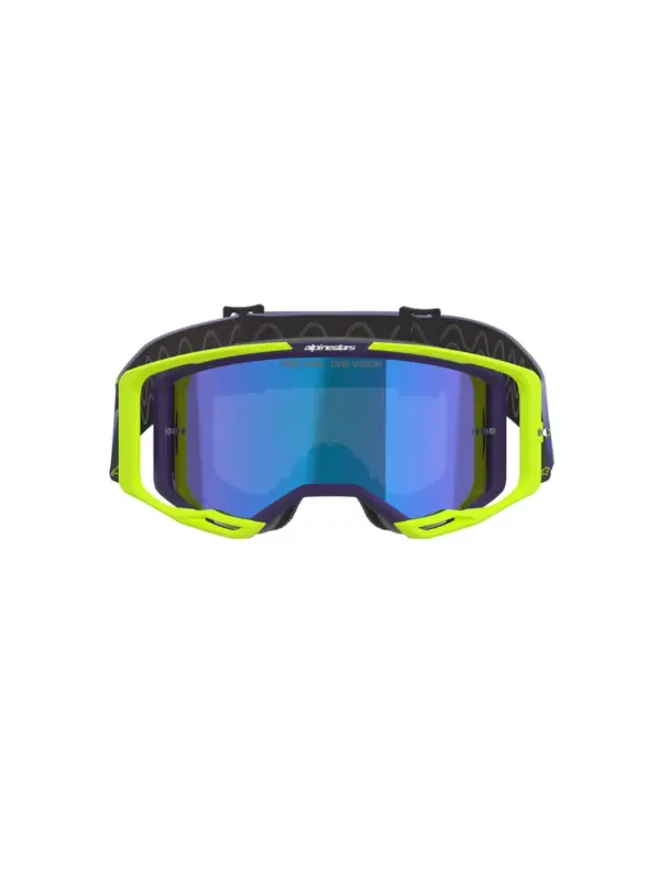 משקפי אבק אלפינסטארס ALPINESTARS Vision 8 Corp סגול צהוב פלואורסצנטי עדשת מראה – תמונה 2