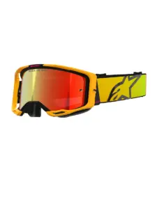 משקפי אבק אלפינסטארס Alpinestars Vision 8 Corp בצבע צהוב ורוד עדשת מראה