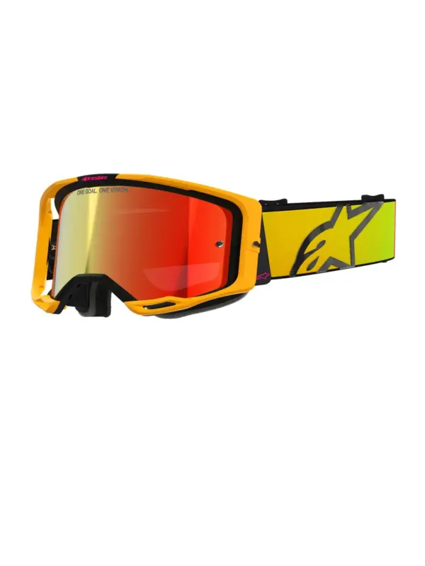 משקפי אבק אלפינסטארס Alpinestars Vision 8 Corp בצבע צהוב ורוד עדשת מראה