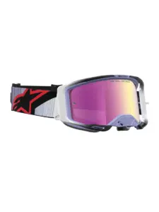 משקפי אבק אלפינסטארס ALPINESTARS Vision 8 Maven לבנדר שחור עדשת מראה ורודה – תמונה 3