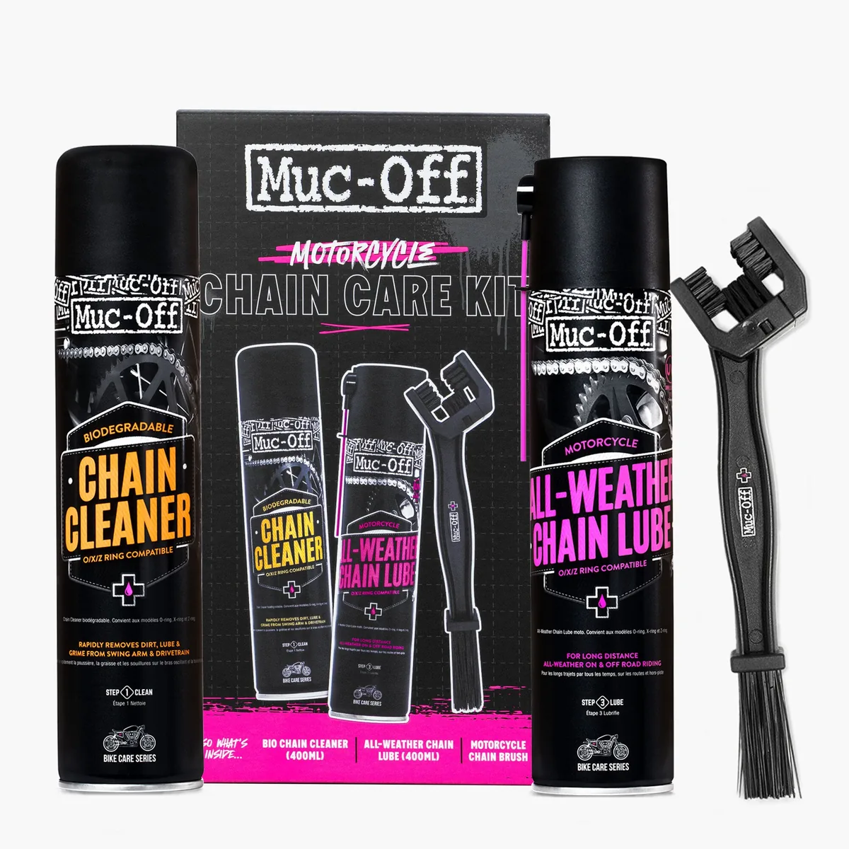 ערכת מאק אוף MUC-OFF Motorcycle Chain Care Kit ערכת מאק אוף MUC-OFF Motorcycle Chain Care Kit