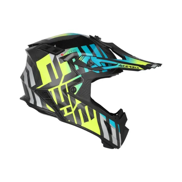 קסדת שטח קרבון ACERBIS Steel Carbon 22-06 תכלת-צהוב – תמונה 2
