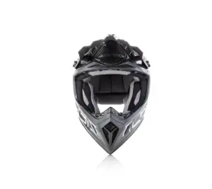 קסדת שטח ACERBIS Steel Carbon בגימור קרבון עם גרפיקה כסופה