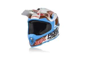 קסדת שטח לילדים ACERBIS Steel Junior בצבע לבן-כחול