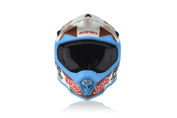 קסדת שטח לילדים ACERBIS Steel Junior לבן-כחול – תמונה 2
