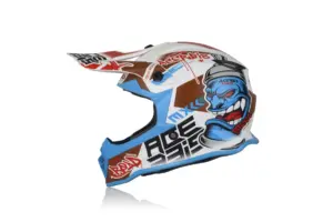 קסדת שטח לילדים ACERBIS Steel Junior לבן-כחול – תמונה 5