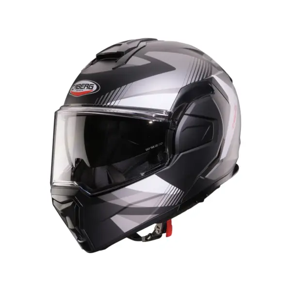 קסדה נפתחת CABERG Trip Lunar בצבע שחור מט/אפור/לבן