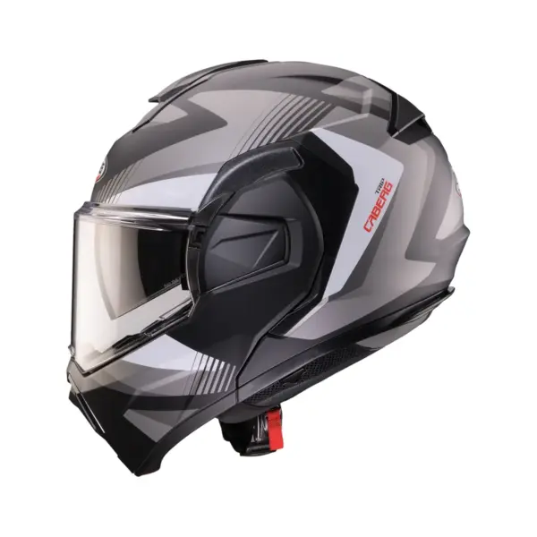 קסדה נפתחת CABERG Trip Lunar שחור מט/אפור/לבן – תמונה 2