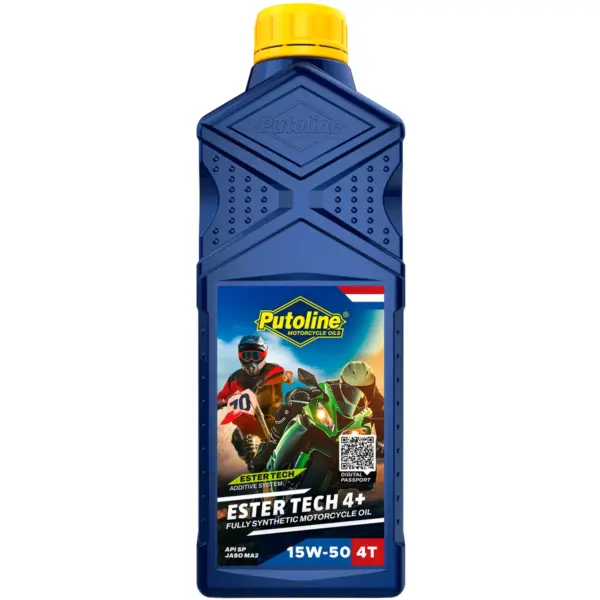 שמן מנוע 4 פעימות PUTOLINE Ester Tech 4+ 15W-50 סינתטי מלא 1 ליטר