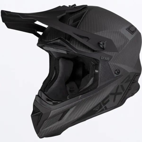 קסדת שטח FXR Helium Carbon בצבע שחור קרבון מט