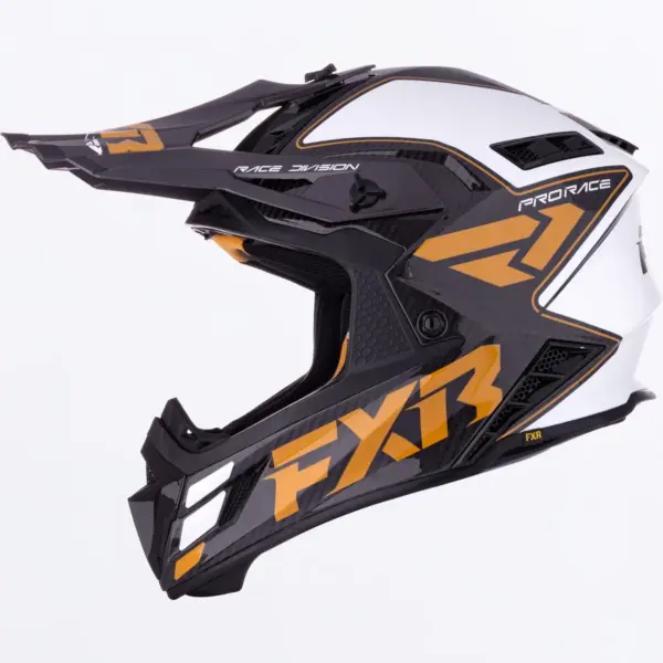 קסדת שטח FXR Helium Carbon MX שחור זהב לבן – תמונה 2