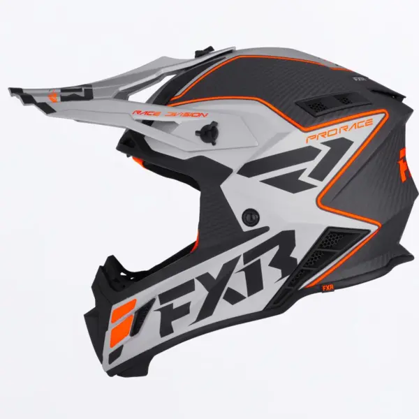 קסדת שטח FXR Helium Carbon MX שחור כסוף כתום – תמונה 2