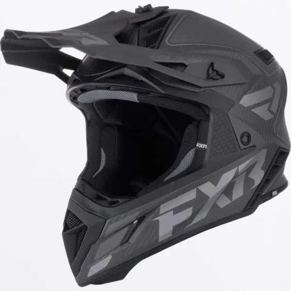 קסדת שטח FXR Helium Carbon MX בגוון שחור קרבון ואפור