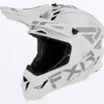קסדת שטח FXR Helium Prime בצבע לבן עם גרפיקה אפורה