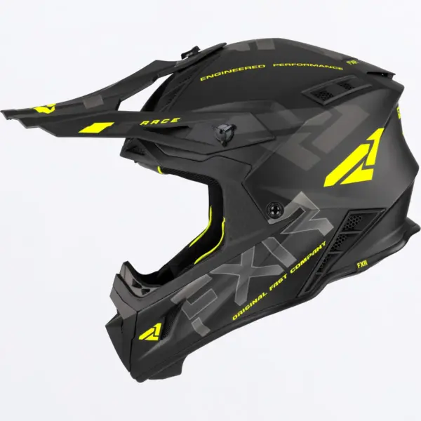 קסדת שטח FXR Helium Race Div שחור צהוב זוהר – תמונה 2