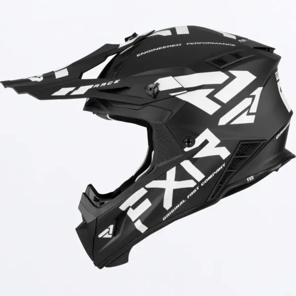קסדת שטח FXR Helium Race Div שחור לבן – תמונה 2