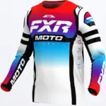 חליפת רכיבה FXR Revo Pro MX LE בצבעי אדום, תכלת ולבן