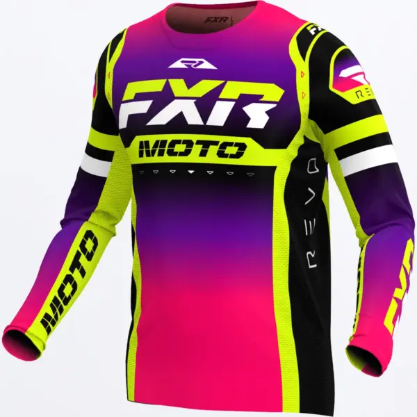 חליפת רכיבה FXR Revo Pro MX LE בצבעי צהוב זוהר, סגול וורוד