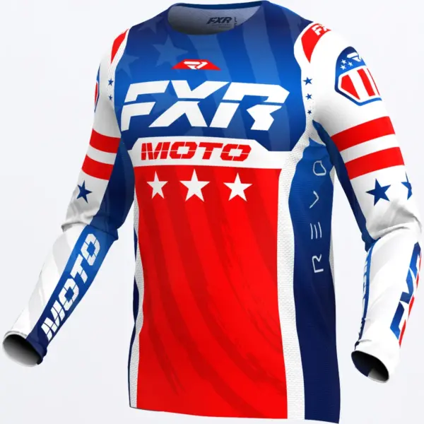 חליפת רכיבה FXR Revo Pro MX LE בעיצוב Liberty אדום כחול לבן