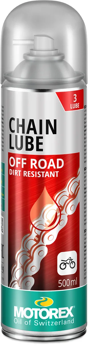 תרסיס שימון שרשרת לשטח מוטורקס MOTOREX CHAINLUBE OFF ROAD, אריזת 500 מ"ל