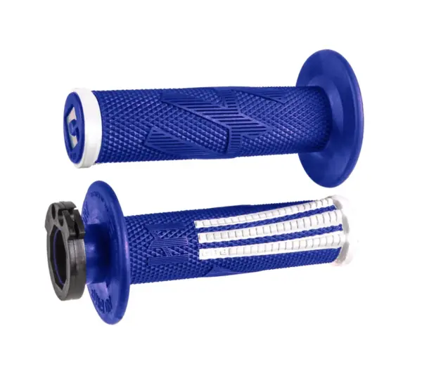 סט גריפים עם נעילה ODI Emig Pro V2 בצבע כחול/לבן