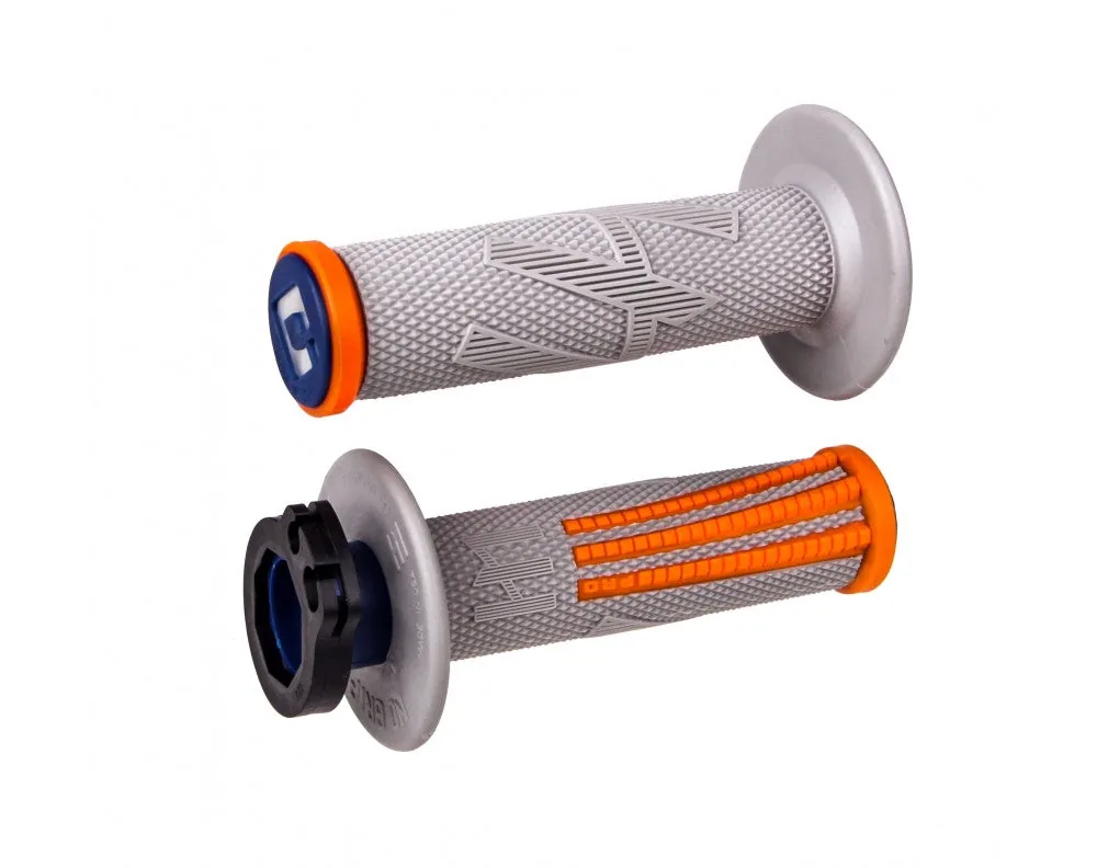 סט גריפים עם נעילה ODI Emig Pro V2 בצבע אפור/כתום/כחול נייבי סט גריפים עם נעילה ODI Emig Pro V2 בצבע אפור/כתום/כחול נייבי