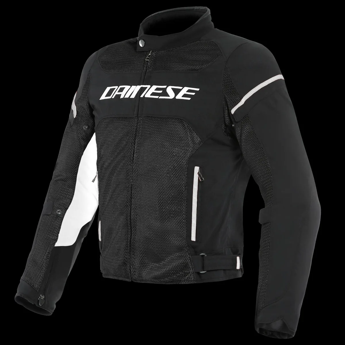 מעיל רכיבה קיצי DAINESE Air Frame D1 Tex בשחור עם פרטים לבנים מעיל רכיבה קיצי DAINESE Air Frame D1 Tex בשחור עם פרטים לבנים