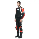 חליפת עור שני חלקים DAINESE Avro 4 שחור אדום לבן – תמונה 4