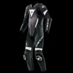 חליפת עור מחלק אחד DAINESE Laguna Seca 6 בשחור לבן ואנתרציט