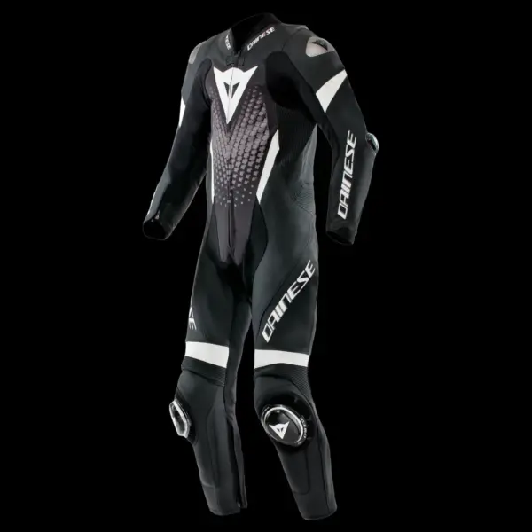 חליפת עור מחלק אחד DAINESE Laguna Seca 6 בשחור לבן ואנתרציט