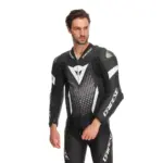 חליפת עור מחלק אחד DAINESE Laguna Seca 6 שחור לבן אנתרציט – תמונה 5