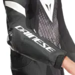 חליפת עור מחלק אחד DAINESE Laguna Seca 6 שחור לבן אנתרציט – תמונה 8