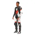 חליפת עור מחלק אחד DAINESE Laguna Seca 6 שחור לבן אדום פלואורסצנטי – תמונה 4
