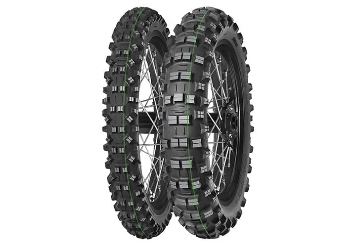 צמיגי MITAS Terra Force-EF Super Light עם פס ירוק צמיג קדמי לאנדורו MITAS Terra Force-EF Super Light 90/90-21 פס ירוק