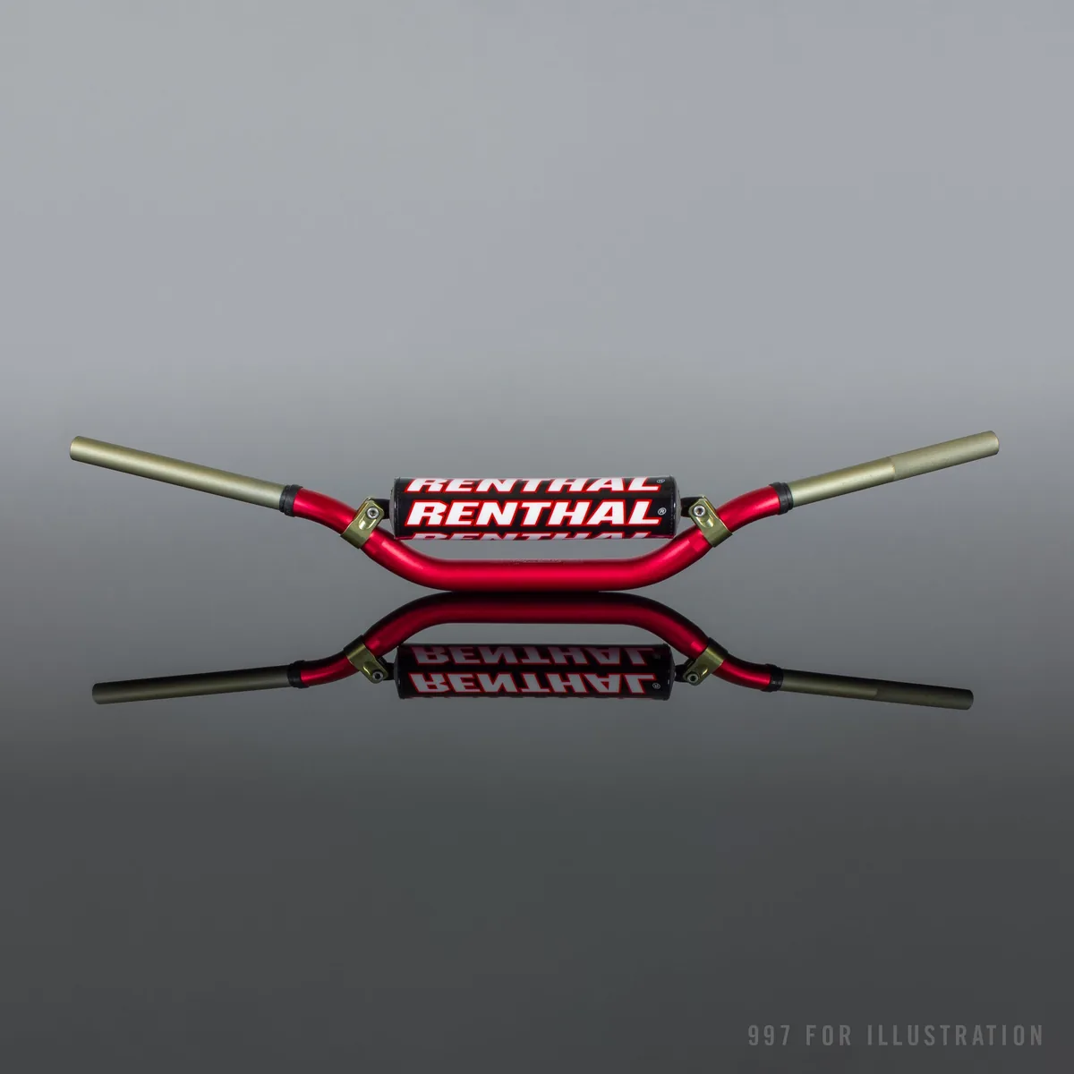כידון Renthal Twinwall בצבע אדום עם ריפוד מרכזי כידון שטח RENTHAL Twinwall 996 אדום
