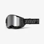 משקפי אבק 100% Strata 2 בצבע שחור עם עדשת מראה כסופה