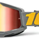 משקפי אבק 100% Strata 2 בצבע אפור עם עדשת מראה אדומה